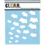 Clear Scraps Stencils 6x6inch Bats