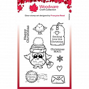 Woodware Clear Stamp - Owl Christmas Mail