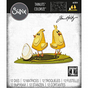 Sizzix Thinlits Die Set Tim Holtz 12PK - Papercut Chicks Coloriz