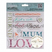 Papermania 6x6 Urban Stamps - Vintage Notes Sentiments