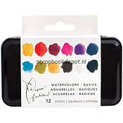 Paper Fashion Basic Watercolors Paint Set 12/Pkg
