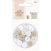 Papermania Capsule Oyster Blush - Polka Dot Buttons