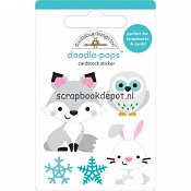 Doodlebug Winter Wonderland - Foxy Friends Doodle-Pops 3DSticker