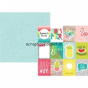 Simple Stories Hello Summer - 3x4inch Journaling Cards paper