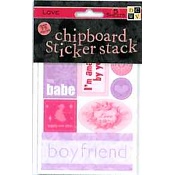 DieCutsWithaView Chipboard Sticker Saying Stack Love
