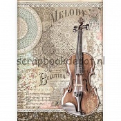 Stamperia Rice Paper A4 Passion Violin